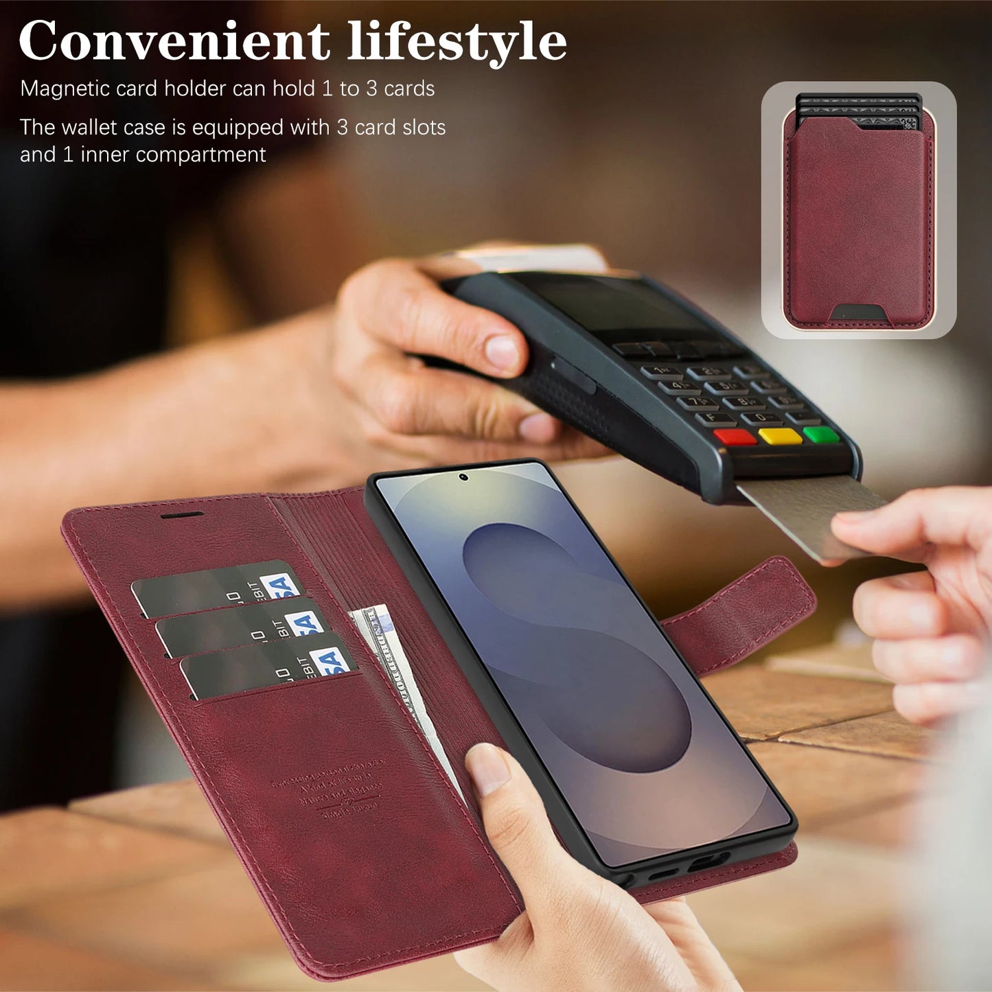 Detachable Magnetic Wallet Case Samsung