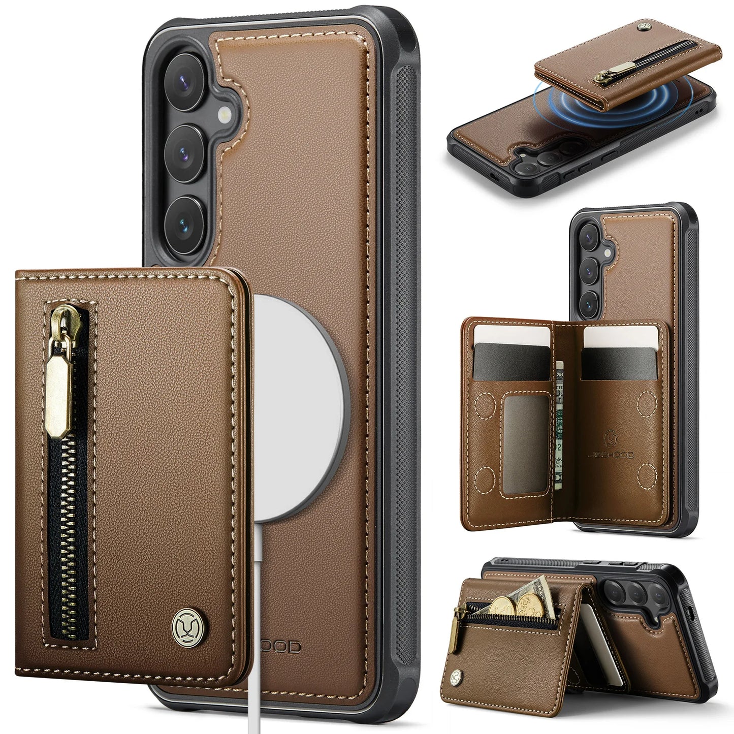 Magnetic Leather Wallet Case for Samsung