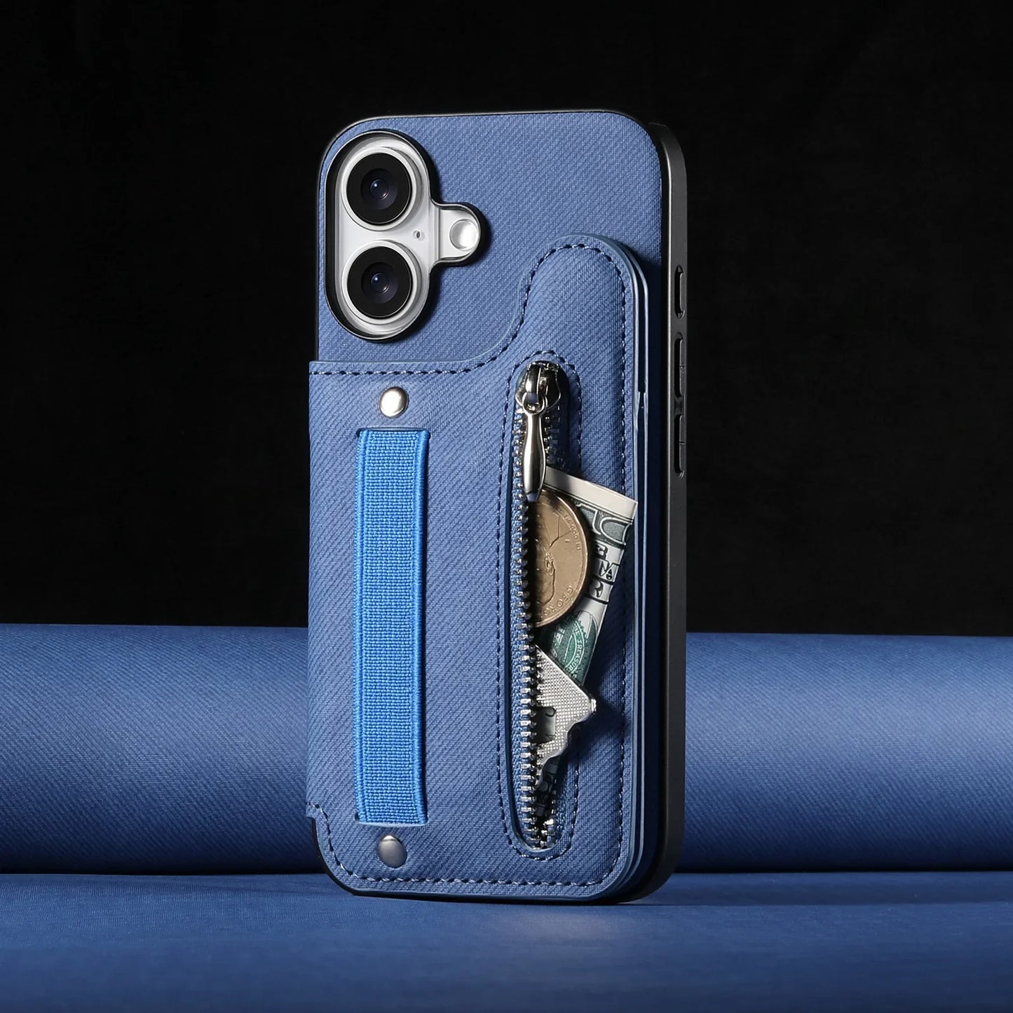 iPhone Leather Wallet Card Strap Case