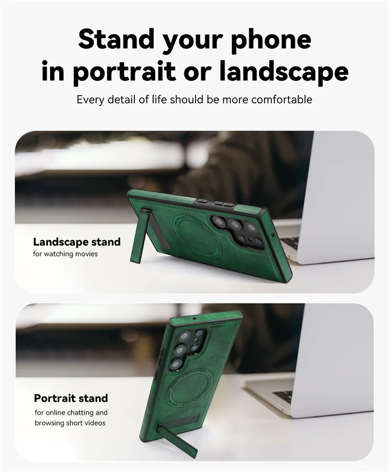 MagSafe Leather Kickstand Case Samsung