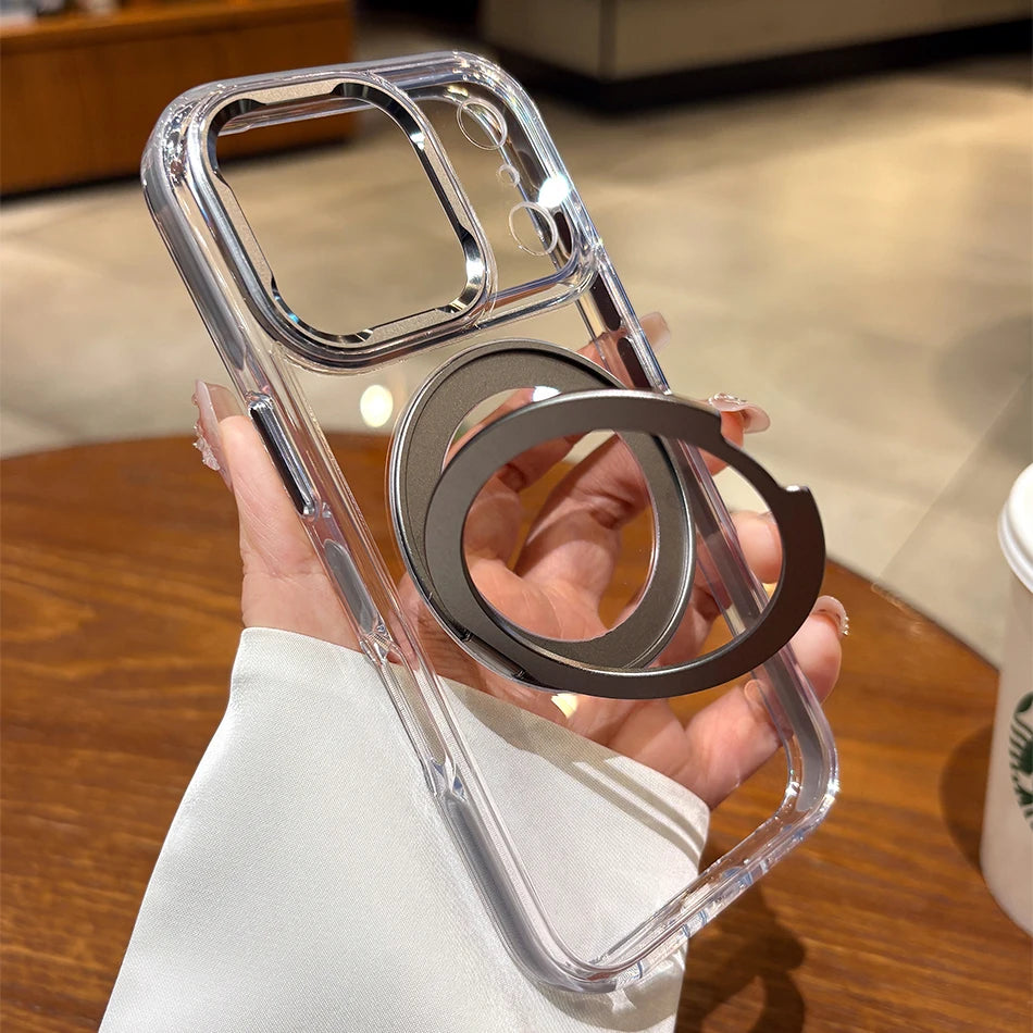 Clear MagSafe Rotating Stand iPhone Case
