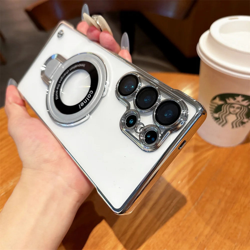 Clear Magnetic Stand Case for Samsung