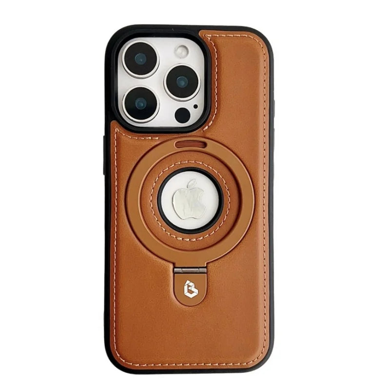Magnetic Leather Kickstand iPhone Case