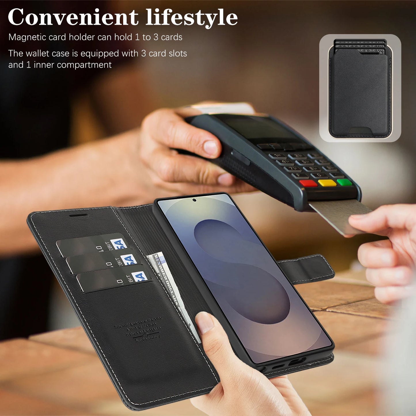 Detachable Magnetic Wallet Case Samsung