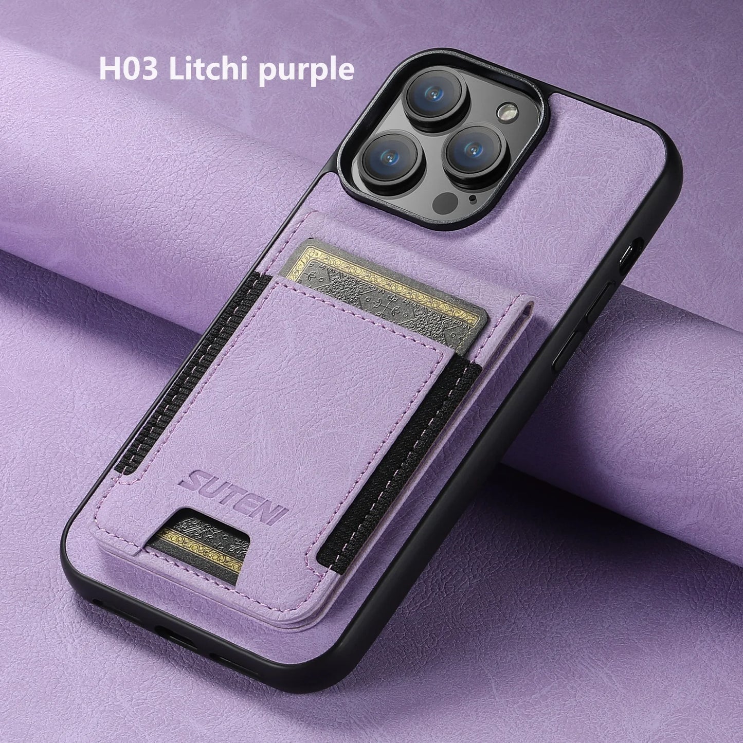 Magnetic Leather Wallet Case for iPhone