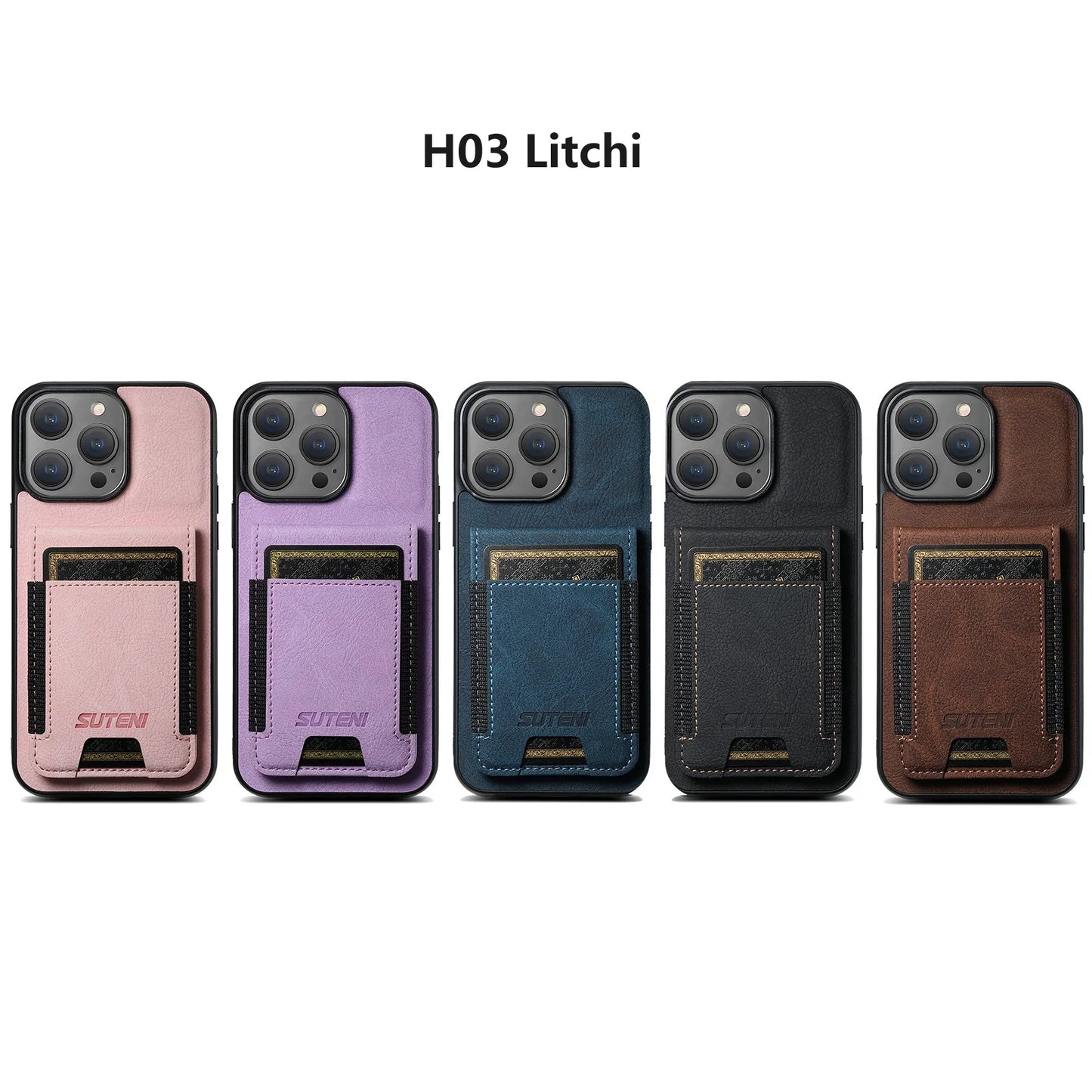 Magnetic Leather Wallet Case for iPhone