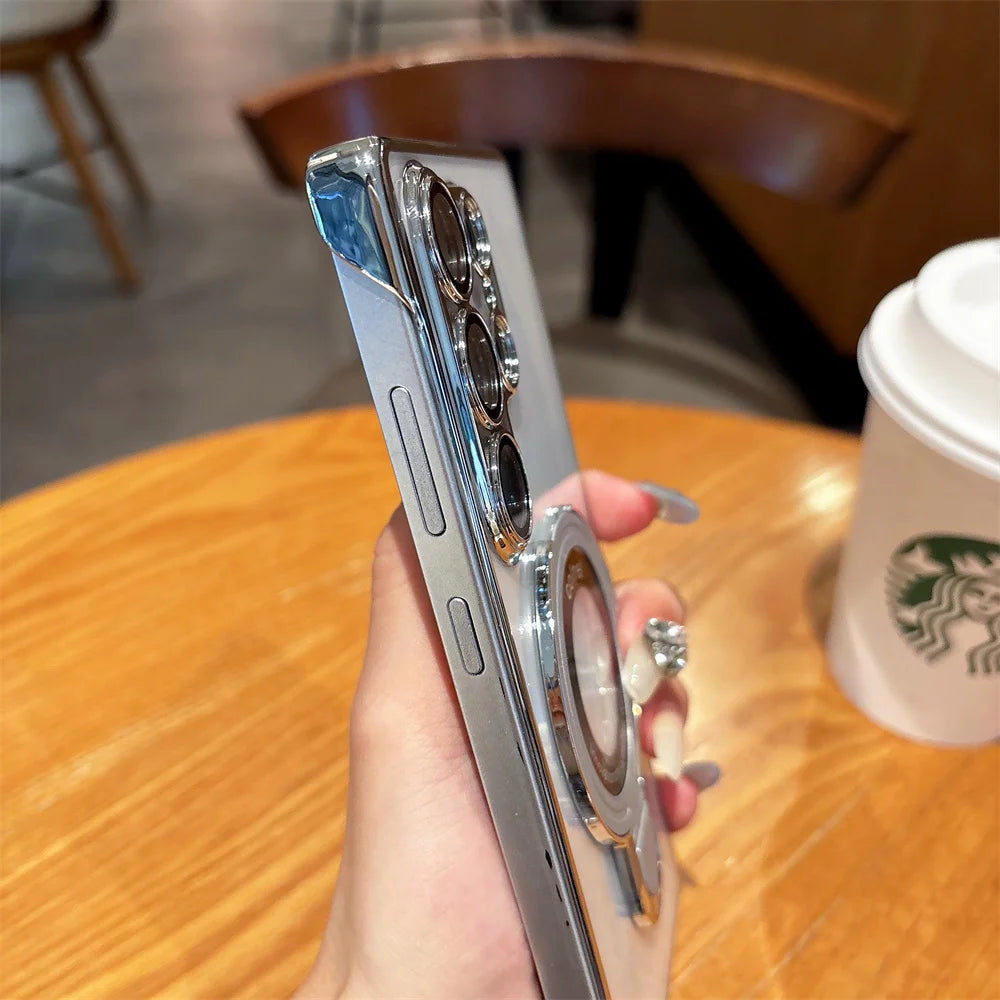 Clear Magnetic Stand Case for Samsung