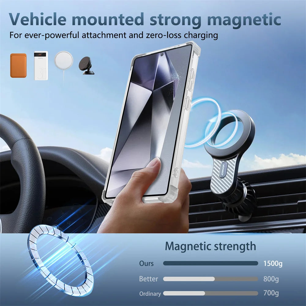 Magnetic Stand Clear Armor Case Samsung