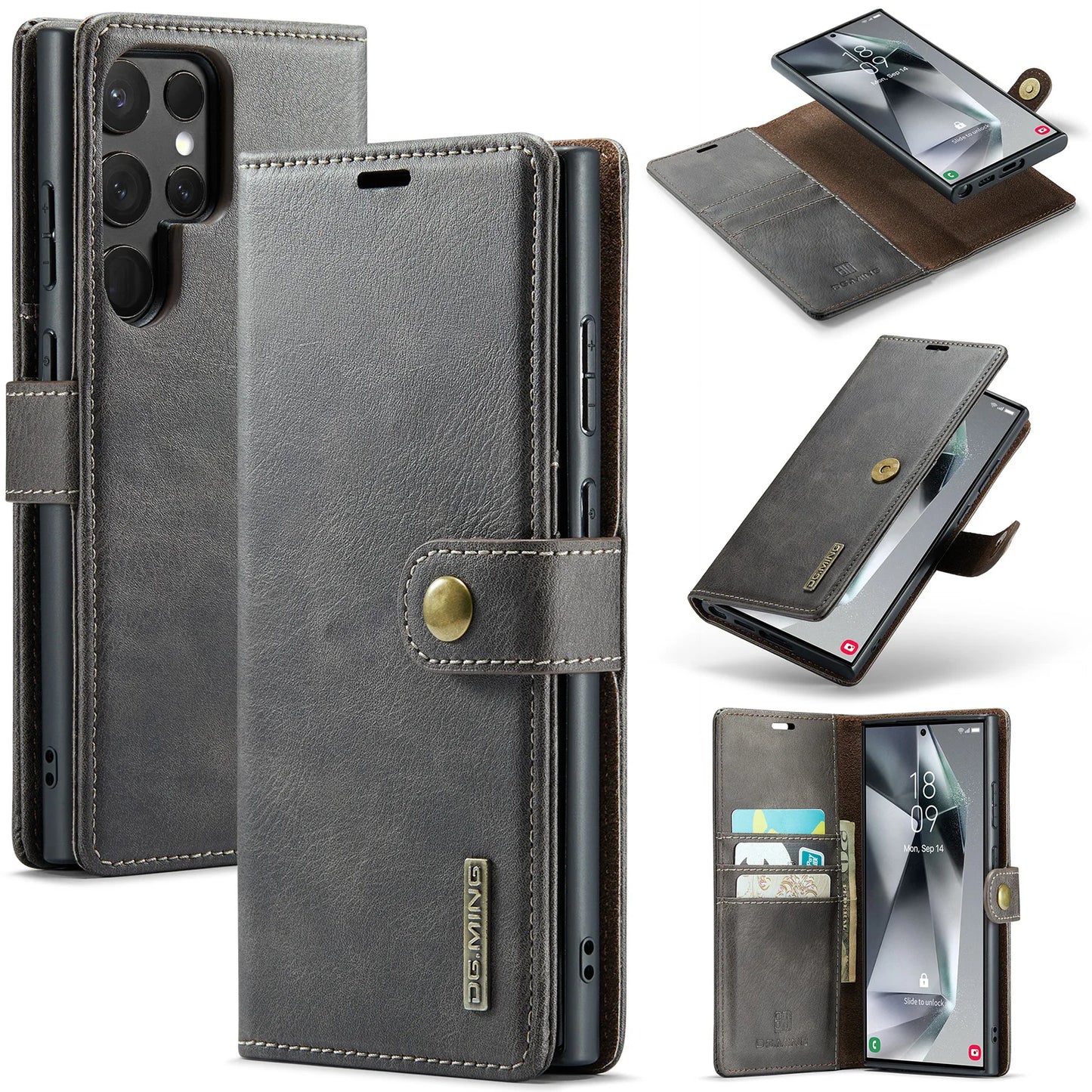 Magnetic Leather Wallet Case for Samsung