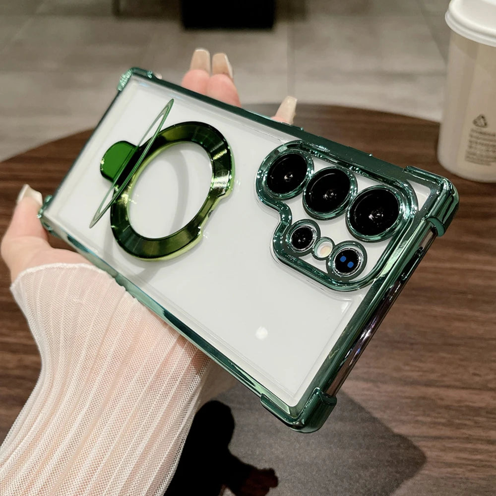 Magnetic Clear Ring Stand Case Samsung