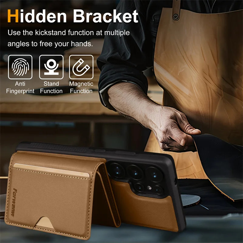 MagSafe Leather Wallet Case for Samsung