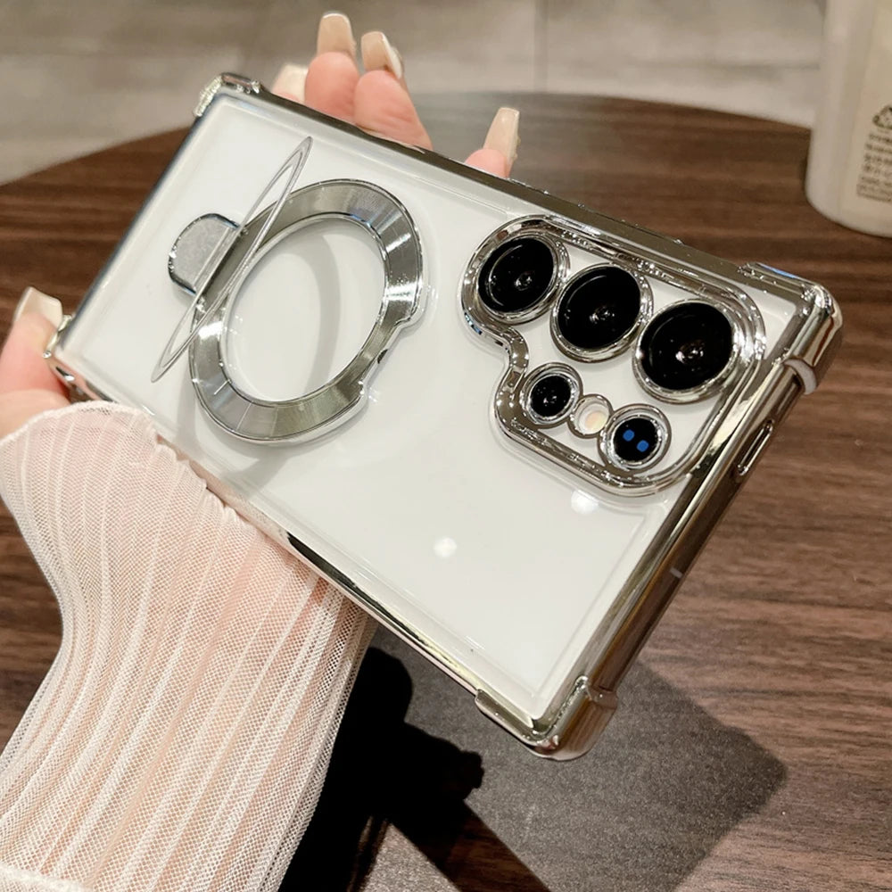 Magnetic Clear Ring Stand Case Samsung