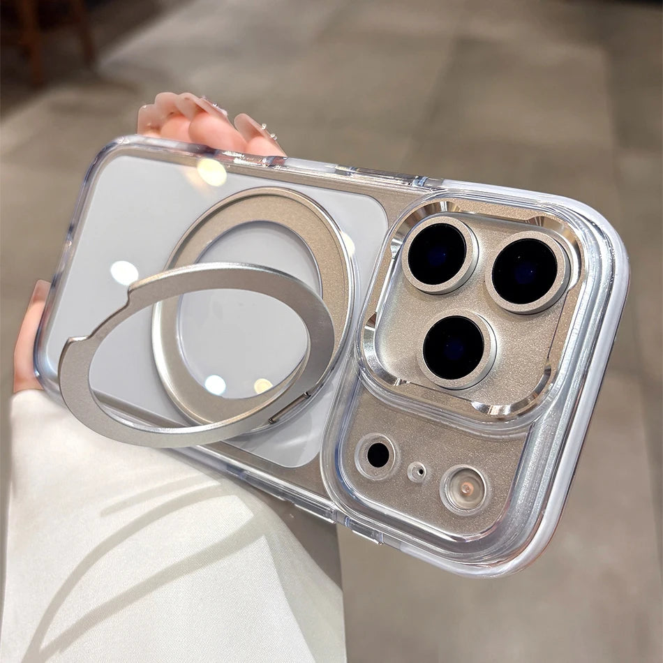 Clear MagSafe Rotating Stand iPhone Case