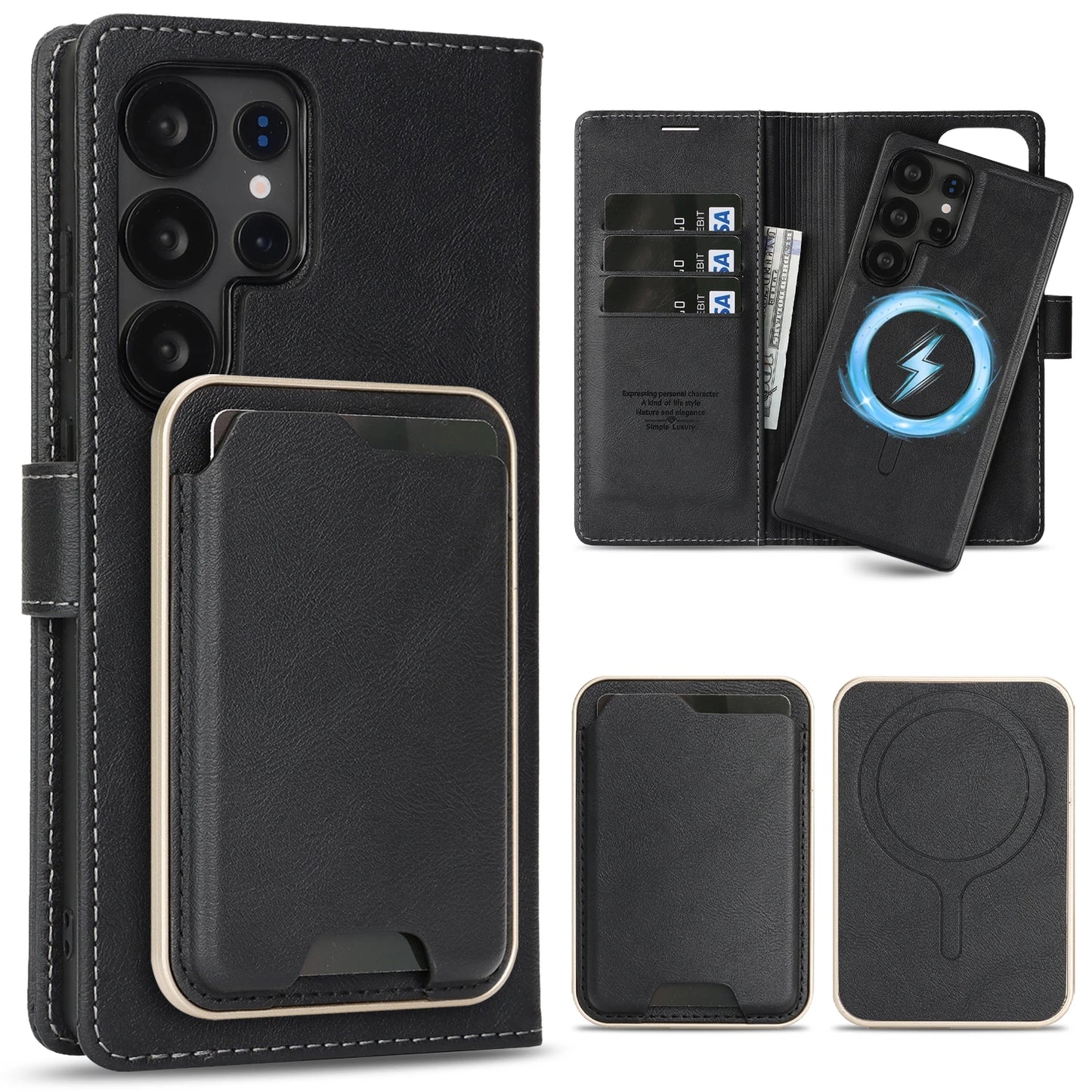 Detachable Magnetic Wallet Case Samsung