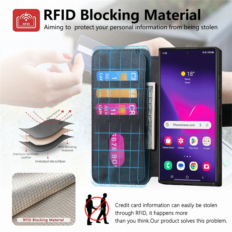 MagSafe Wallet Leather Case for Samsung