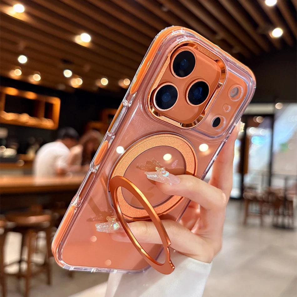 Clear MagSafe Rotating Stand iPhone Case
