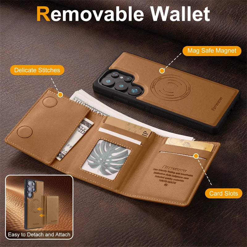 MagSafe Leather Wallet Case for Samsung