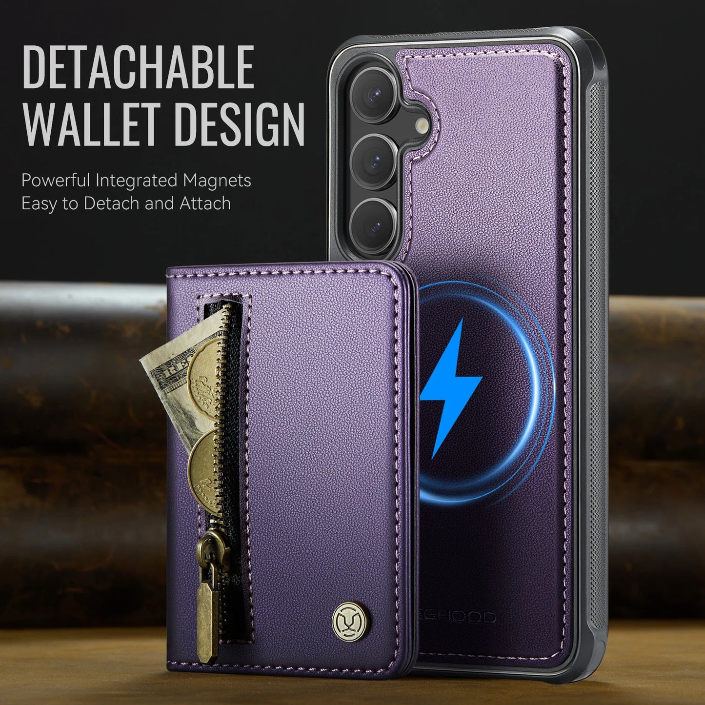 Magnetic Leather Wallet Case for Samsung