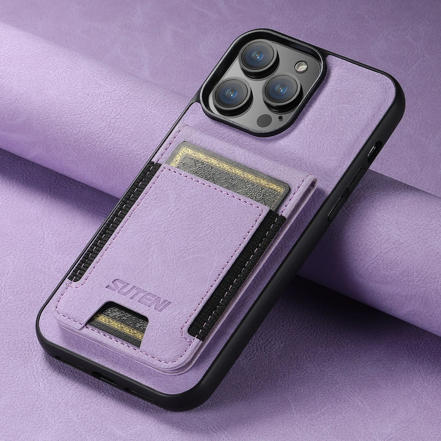 Magnetic Leather Wallet Case for iPhone