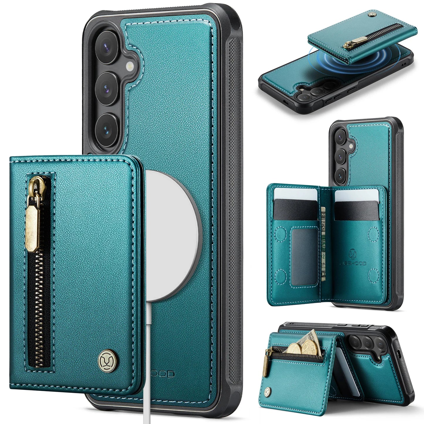 Magnetic Leather Wallet Case for Samsung