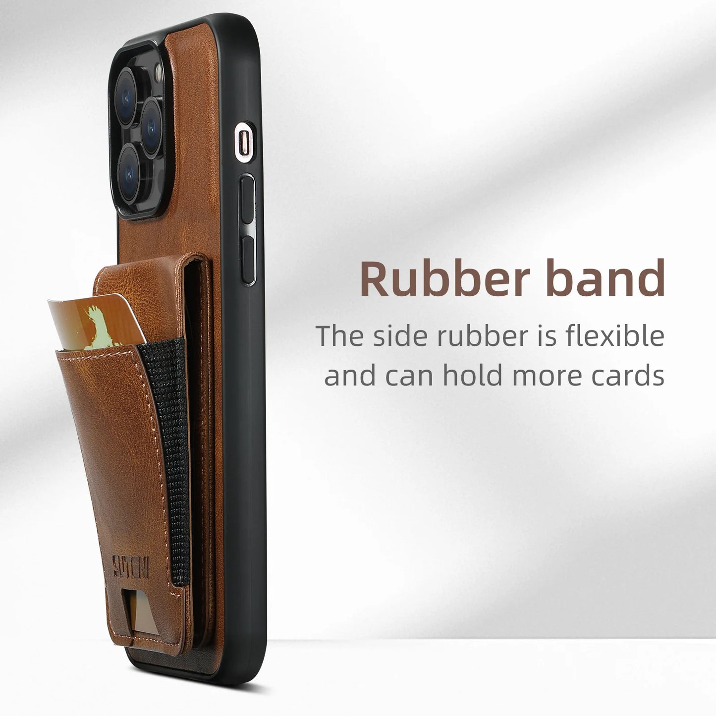 Magnetic Leather Wallet Case for iPhone