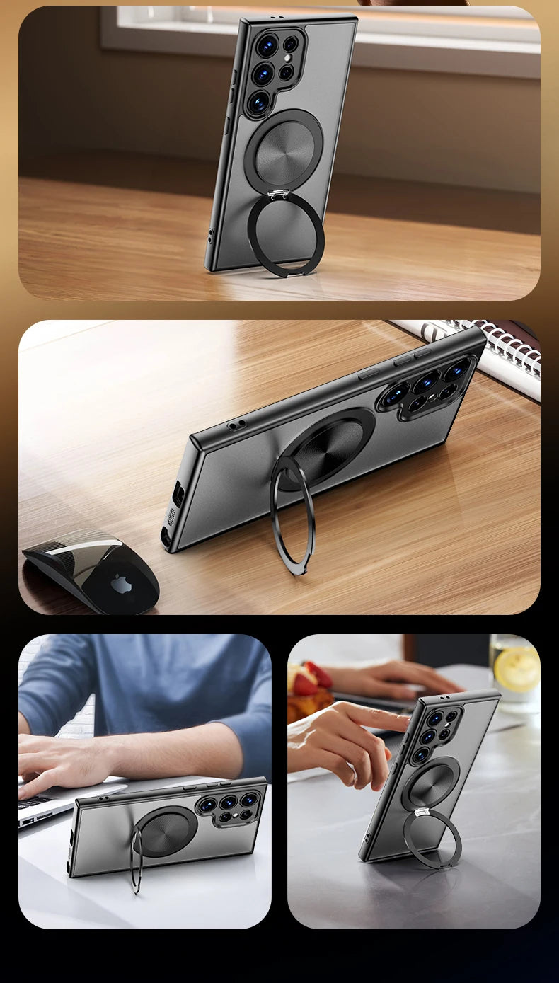 MagSafe Matte Clear Samsung Ring Case