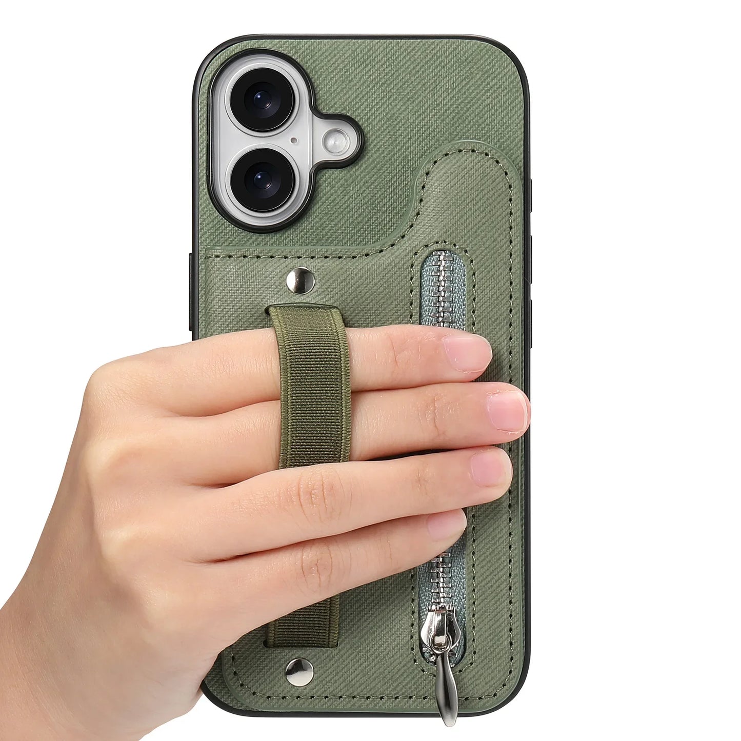 iPhone Leather Wallet Card Strap Case