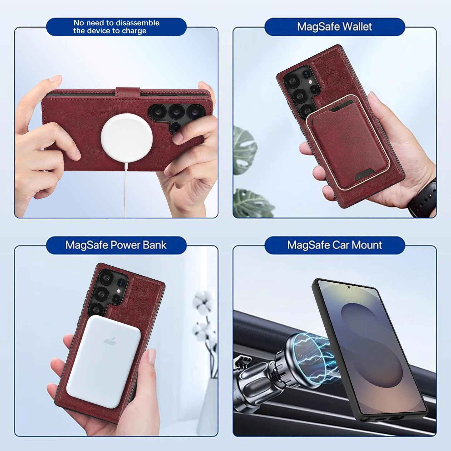 Detachable Magnetic Wallet Case Samsung