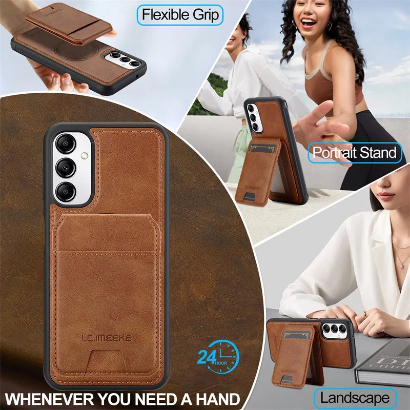 MagSafe Leather Card Holder Case Samsung