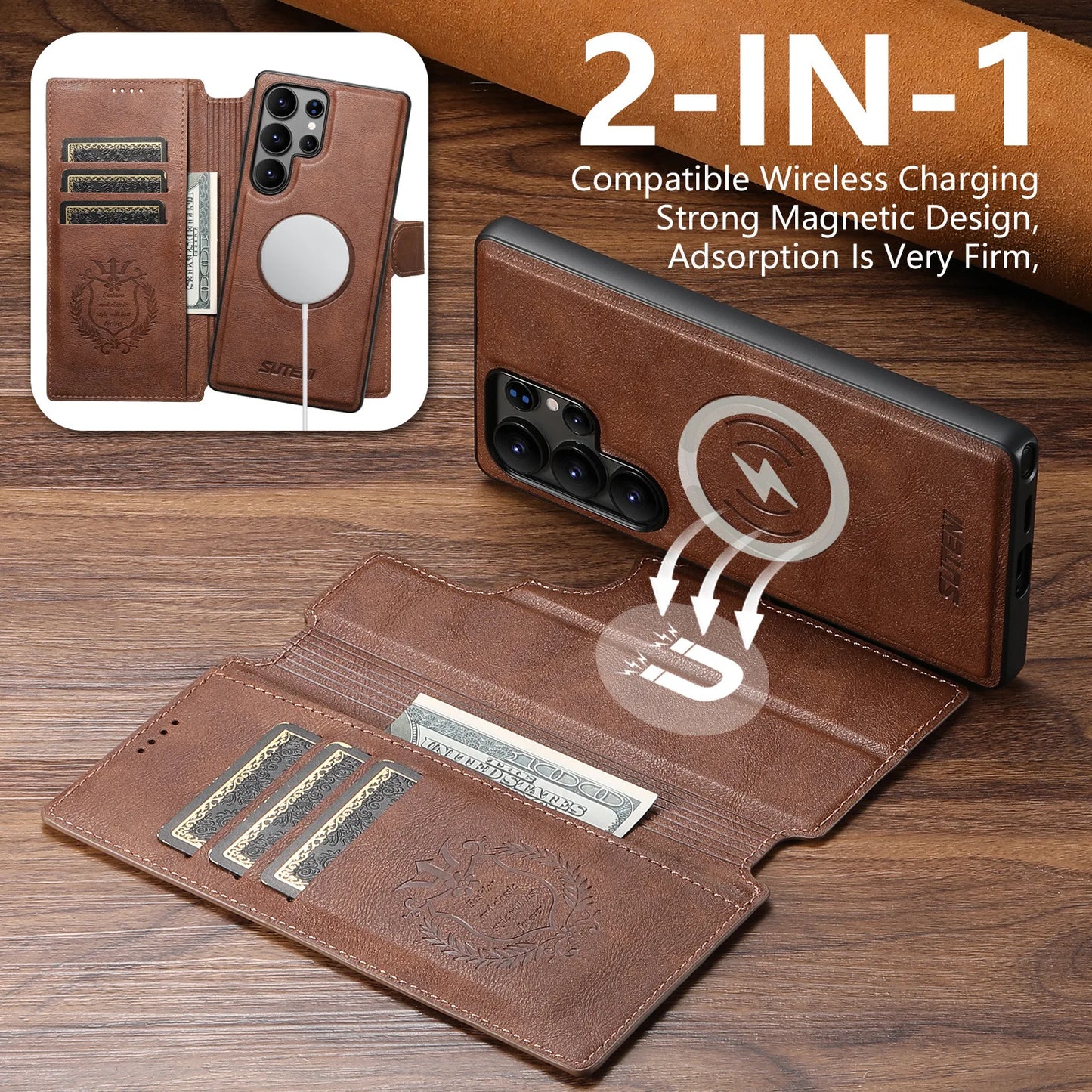 Detachable Magnetic Wallet Case Samsung