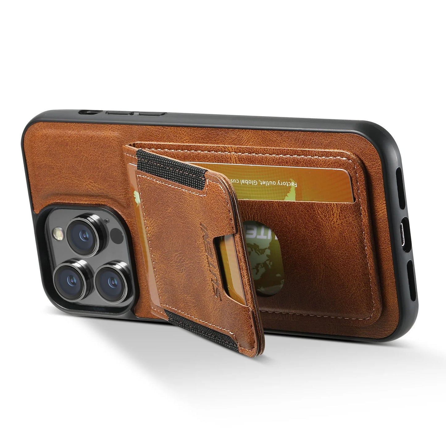 Magnetic Leather Wallet Case for iPhone