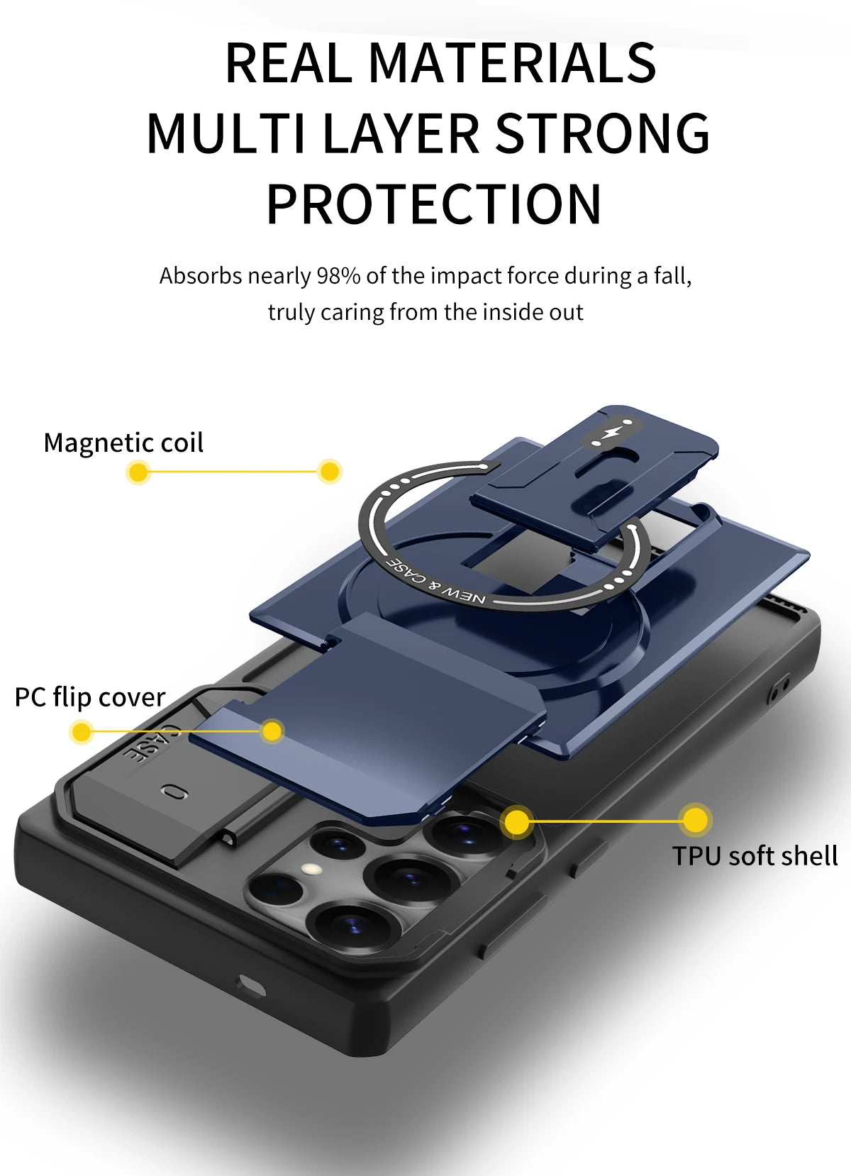 Magnetic Bracket Phone Case Samsung