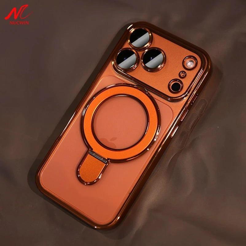 Orange MagSafe Stand Case for iPhone