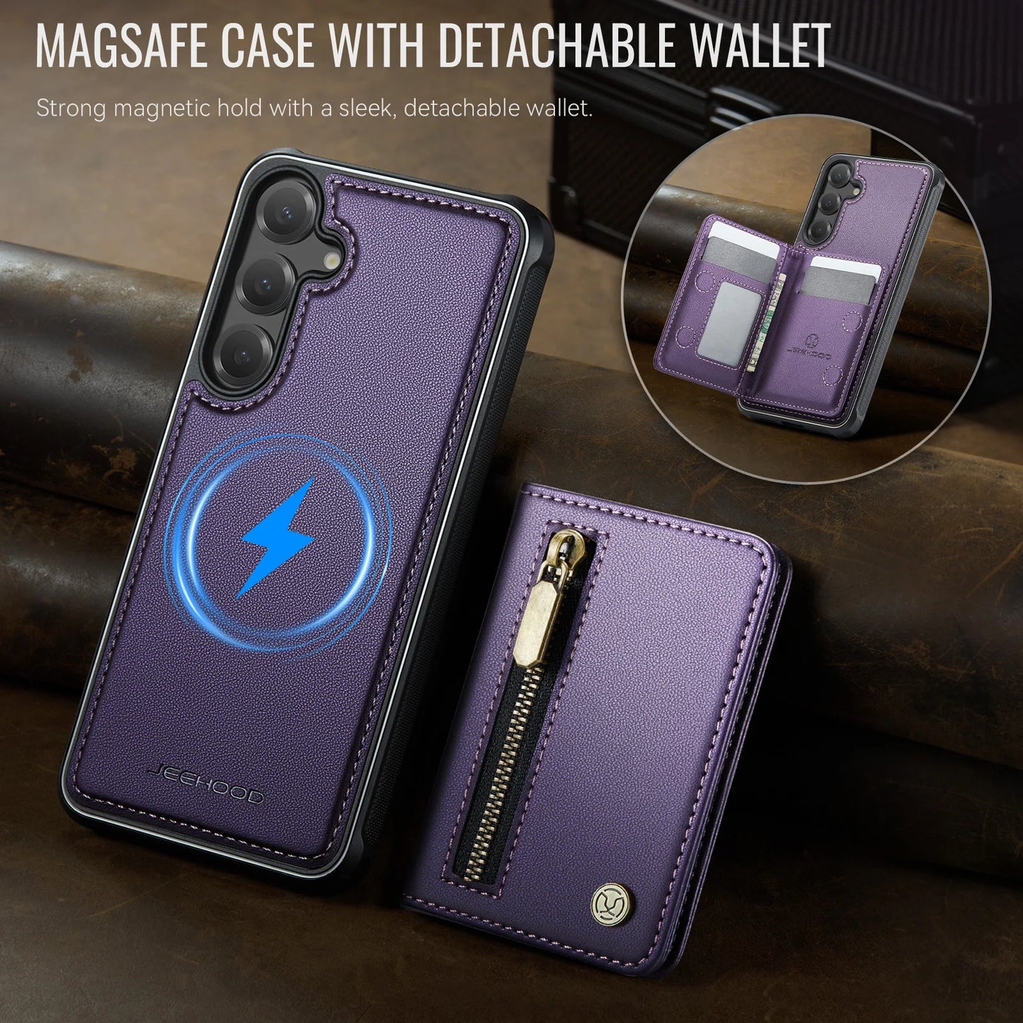 Magnetic Leather Wallet Case for Samsung