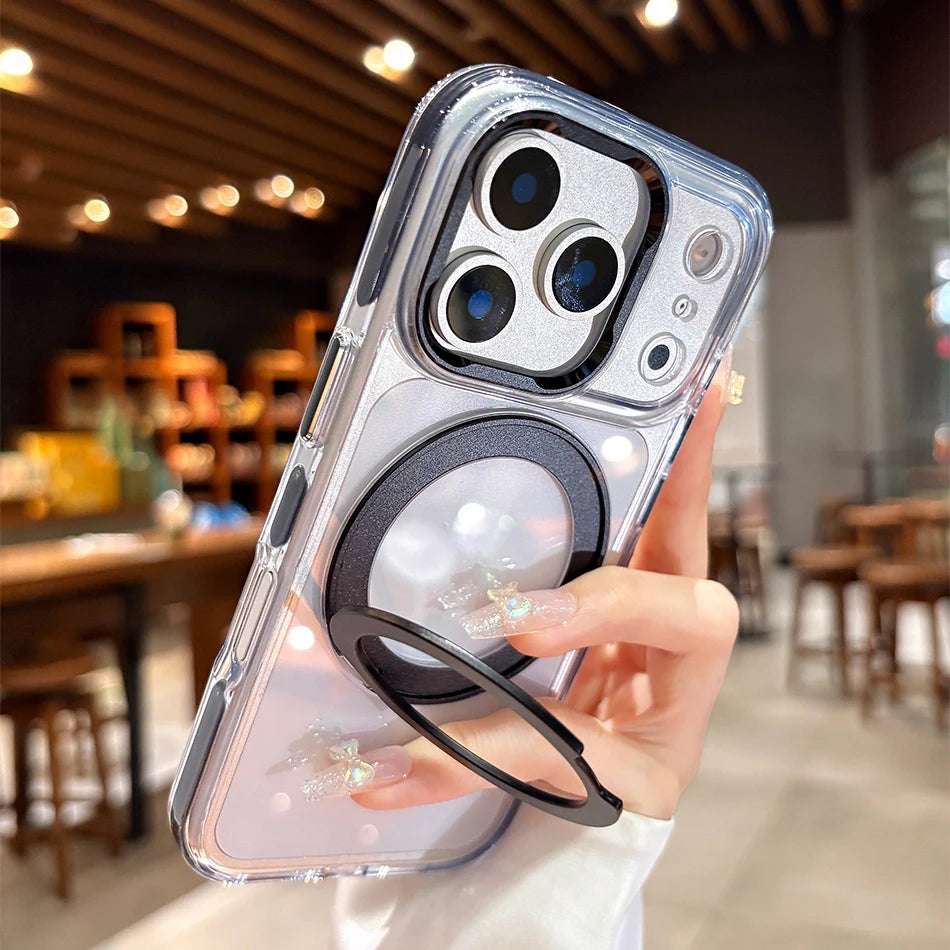 Clear MagSafe Rotating Stand iPhone Case