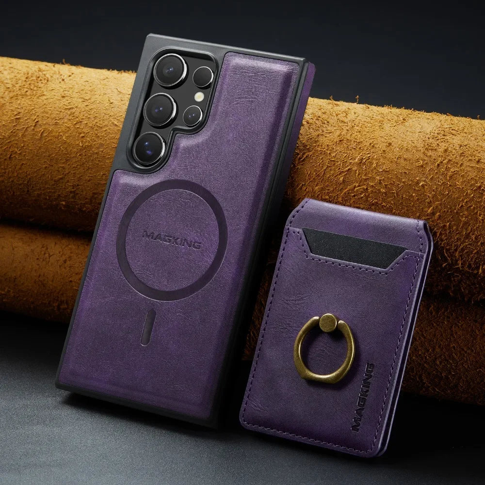 Magnetic Wallet Card Holder Case Samsung