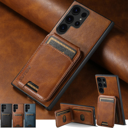 Magnetic Leather Wallet Case Samsung