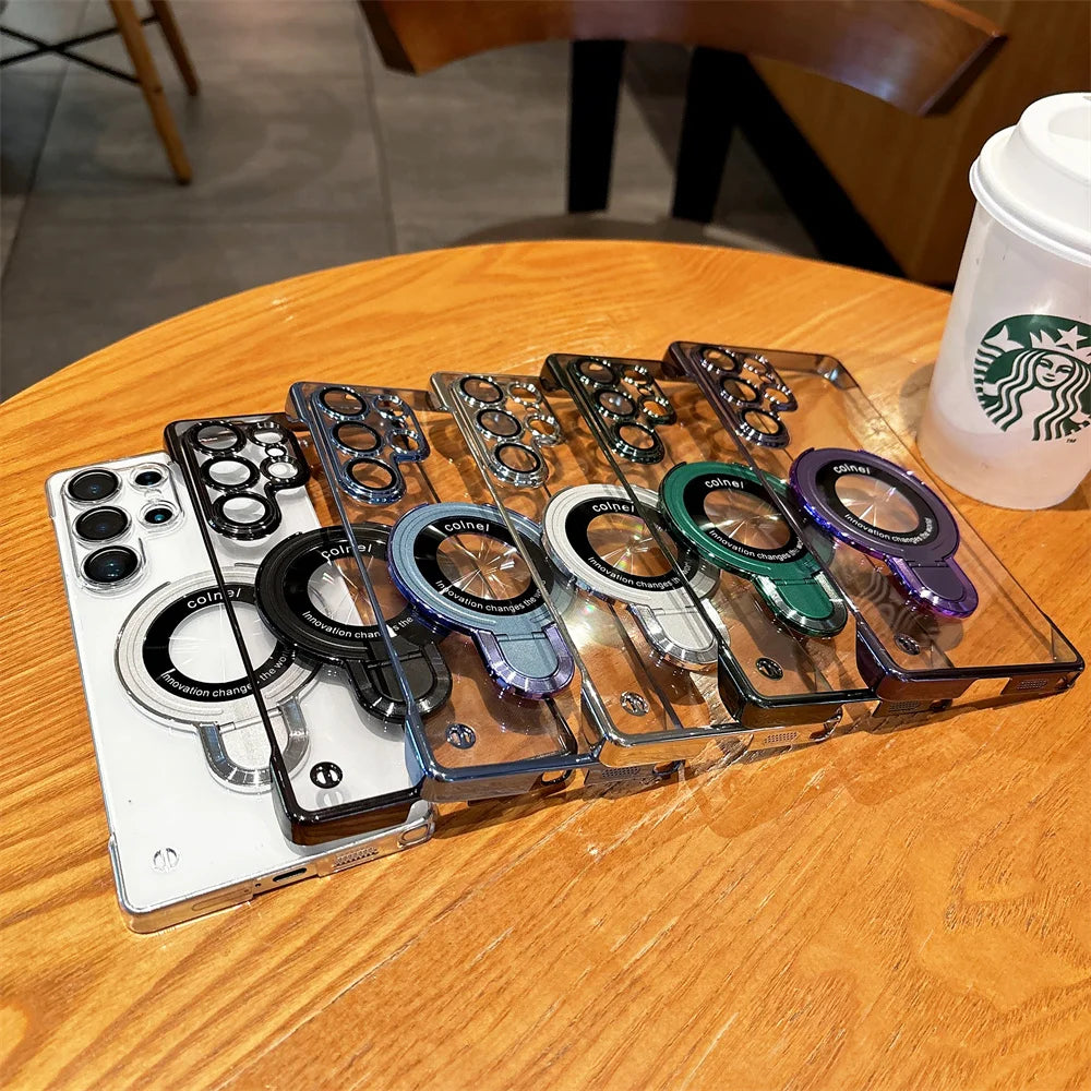 Clear Magnetic Stand Case for Samsung