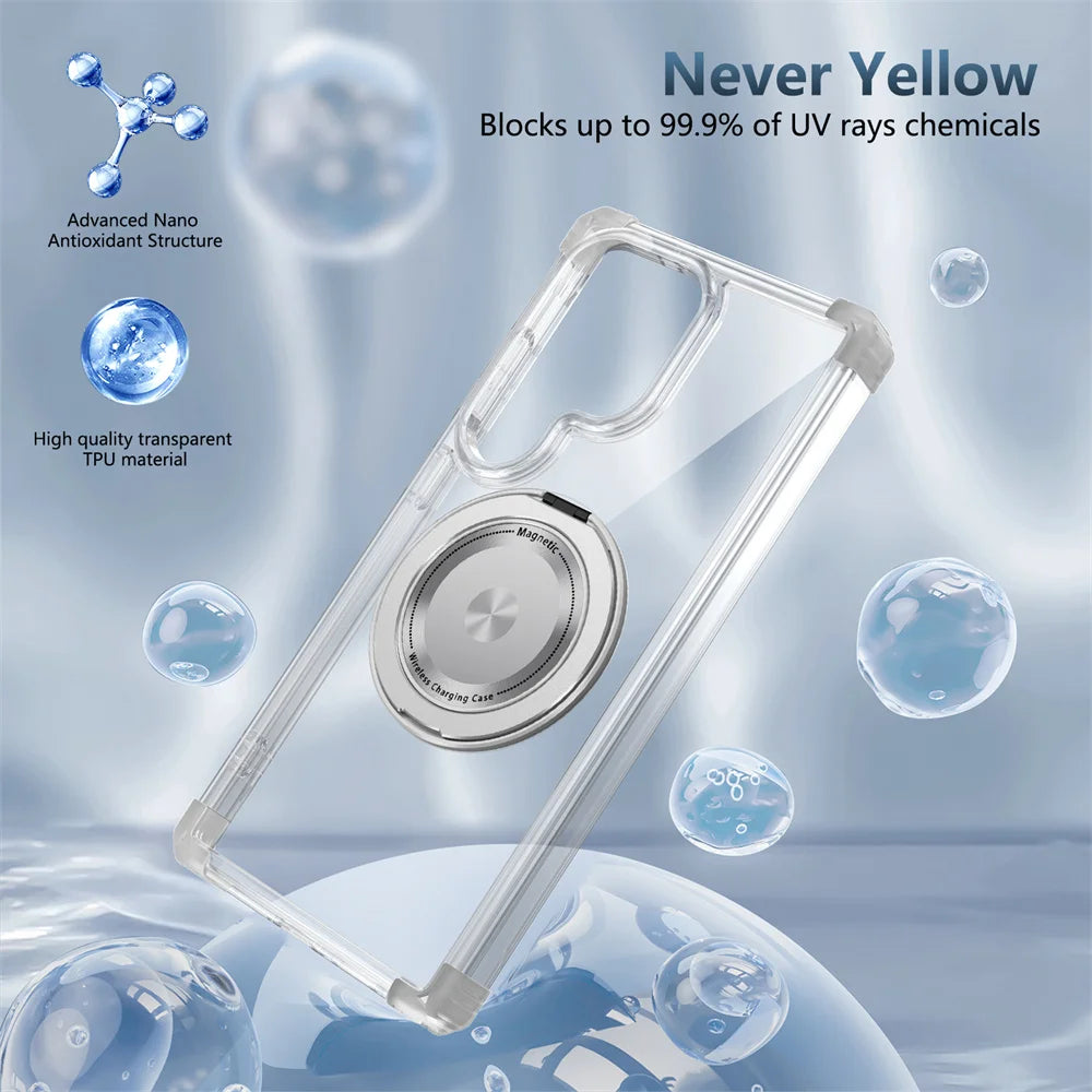 Magnetic Stand Clear Armor Case Samsung